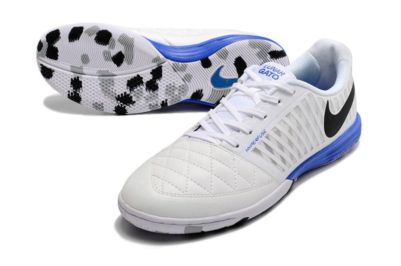 Chuteira Futsal Nike Lunar Gato II IC Branca e Azul