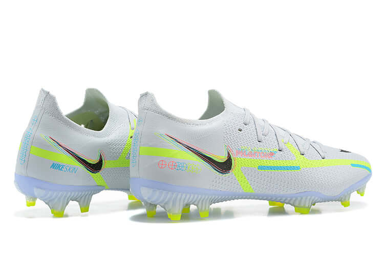 Chuteira Campo Nike Phantom GT2 DF Elite FG Branco e Verde "Progress Pack"