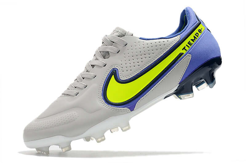 Chuteira Campo Nike Tiempo Legend 9 Elite Cinza e Roxa "Recharge Pack"