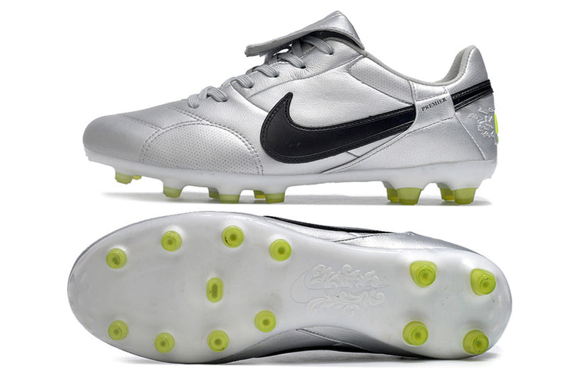 Chuteira Campo Nike Premier 3 FG Prata e Preto