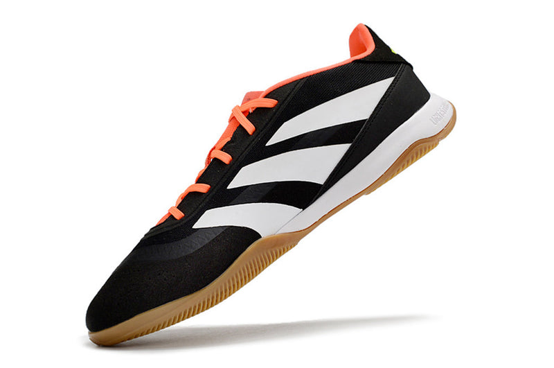 Chuteira Futsal Adidas Predator 24 Elite IC Preta, Laranja e Branca "Solar Energy"