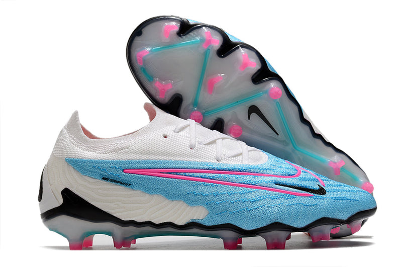 Chuteira Campo Nike Phantom GX Elite FG Azul e Branca "Blast Pack"