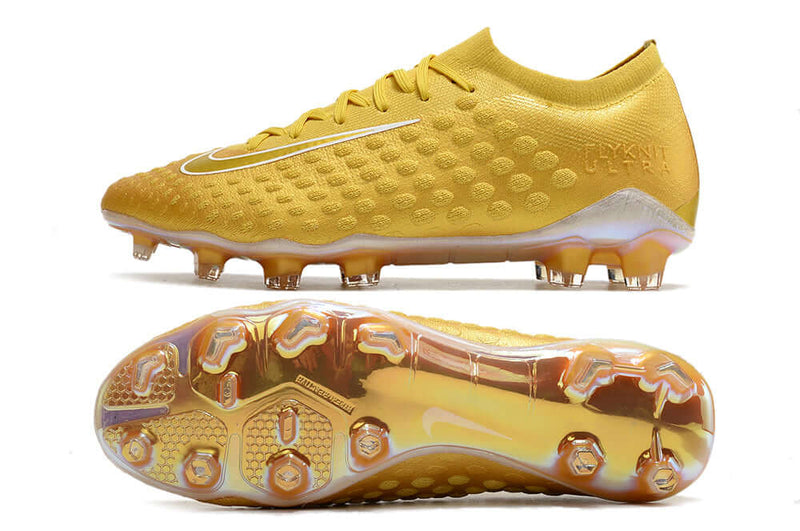 Chuteira Campo Nike Phantom Ultra Venom Elite FG Dourada