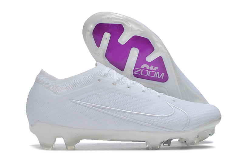 Chuteira Campo Nike Air Zoom Mercurial Vapor 15 Elite FG Branca "By You"