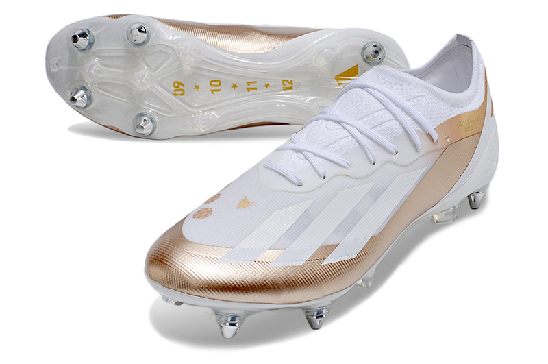 Chuteira Campo Adidas X Crazyfast Messi.1 Ponta de Aluminio Branca "El Ocho"