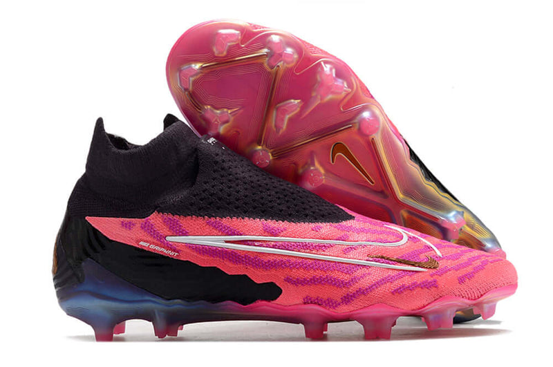 Chuteira Campo Nike Phantom GX DF Elite FG Rosa e Preta "Generation Pack"