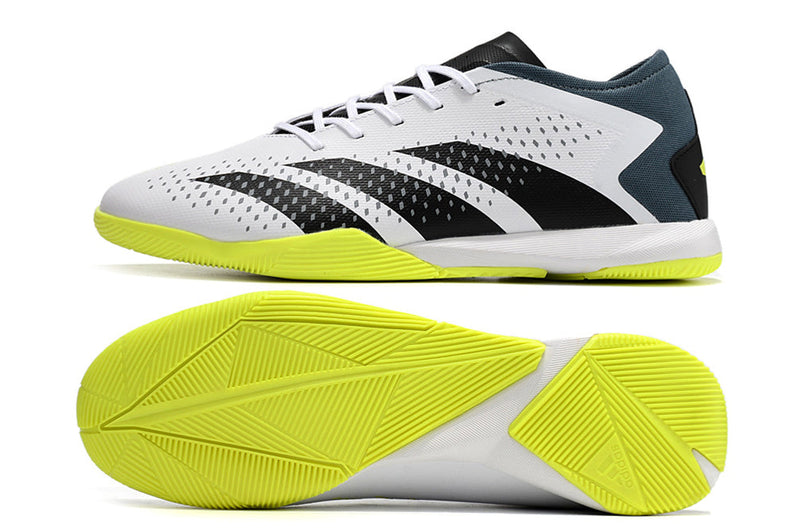 Chuteira Futsal Adidas Predator Accuracy.1 IC Low Branca e Verde "Crazyrush Pack"