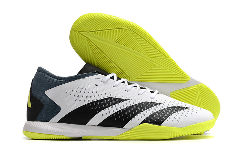 Chuteira Futsal Adidas Predator Accuracy.1 IC Low Branca e Verde "Crazyrush Pack"