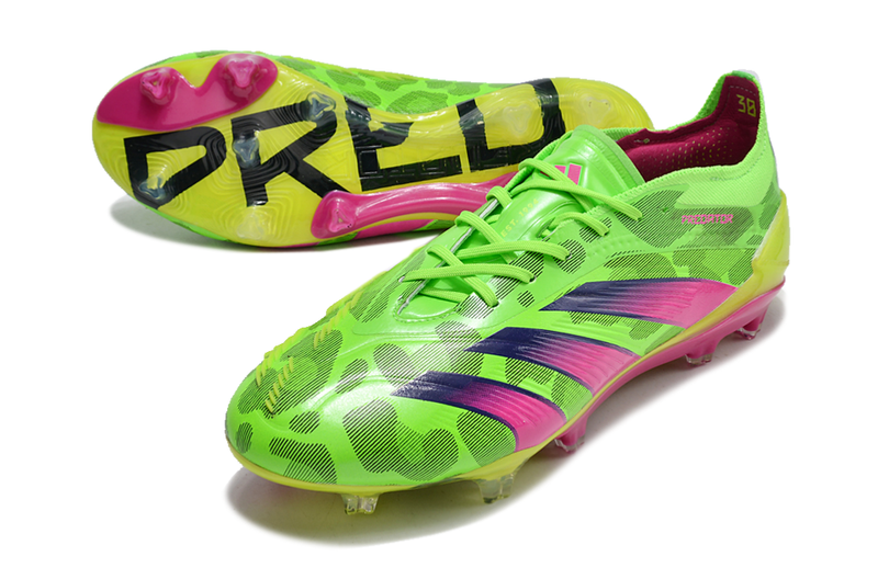 Chuteira Campo Adidas Predator Elite FG Verde e Rosa