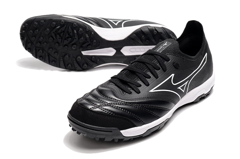 Chuteira Society Mizuno Morelia Neo Beta TF Preta e Branca "Origami Pack"