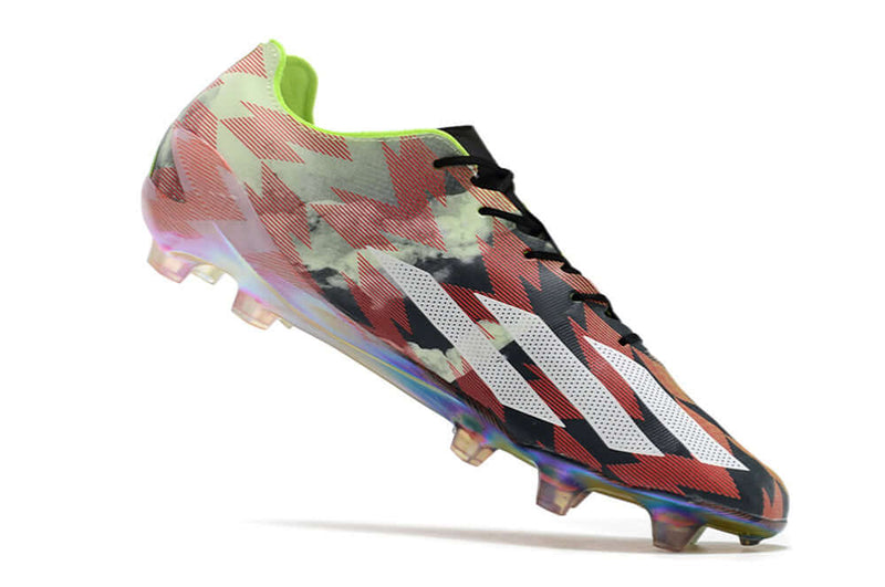 Chuteira Campo Adidas X Crazyfast+ FG Vermelha e Verde "CrazyLight"