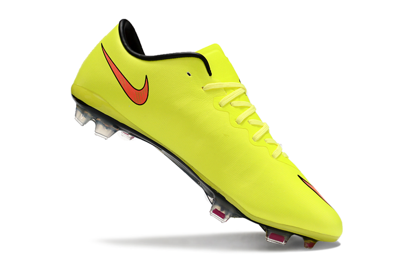 Chuteira Campo Nike Retrô Mercurial Vapor 10 FG Verde Neon e Laranja