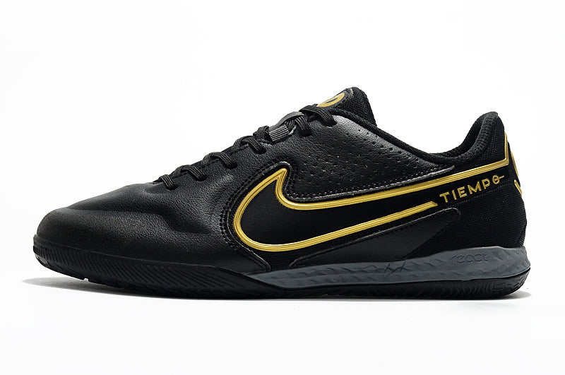 Chuteira Futsal Nike Tiempo Legend 9 Elite IC Preto e Dourado