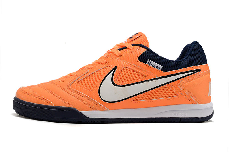 Chuteira Futsal Supreme x Nike SB Gato IC Laranja, Azul e Branco