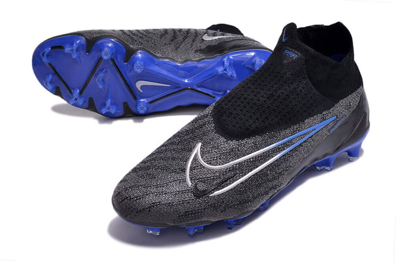 Chuteira Campo Nike Phantom GX DF Elite FG Preta e Azul "Shadow Pack"