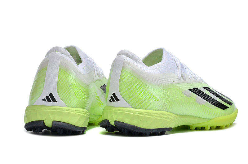 Chuteira Society Adidas X Crazyfast.1 TF Branca e Verde "Crazyrush Pack"