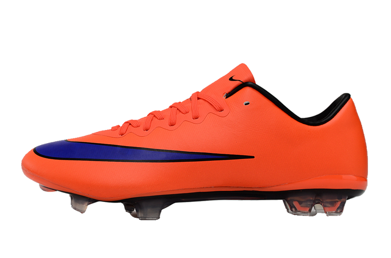 Chuteira Campo Nike Retrô Mercurial Vapor 10 FG Laranja e Azul