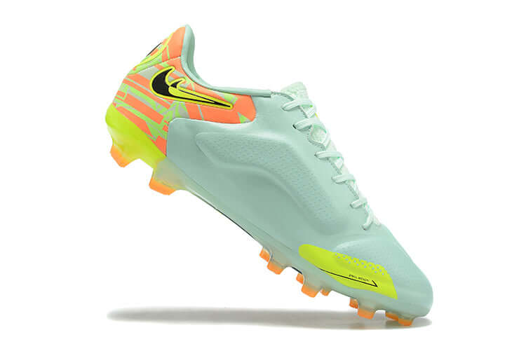 Chuteira Campo Nike Tiempo Legend 9 Elite FG Verde e Laranja "Bonded Pack"