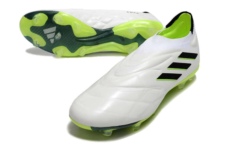 Chuteira Campo Adidas Copa Pure+ FG Branca e Verde "Crazyrush Pack"