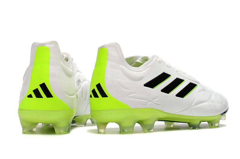 Chuteira Campo Adidas Copa Pure.1 FG Branca e Verde "Crazyrush Pack"