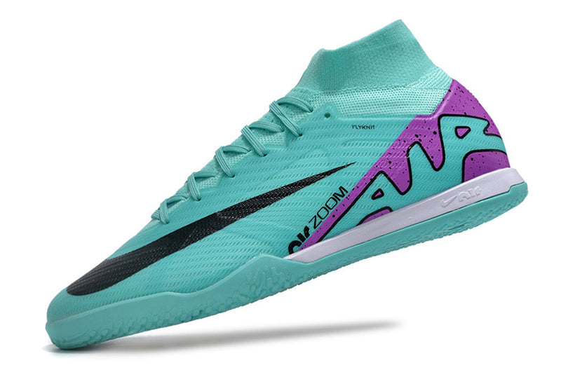 Chuteira Futsal Nike Air Zoom Mercurial Superfly 9 Elite IC Azul e Roxo "Peak Ready Pack"