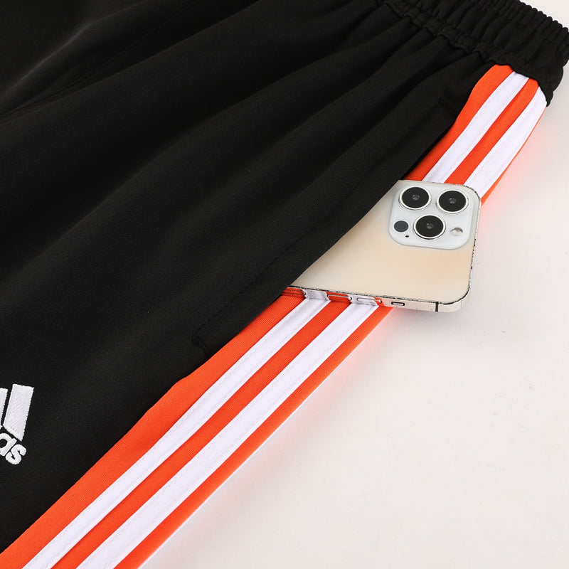 Conjunto de Frio Adidas Sportswear Preto, Branco e Laranja