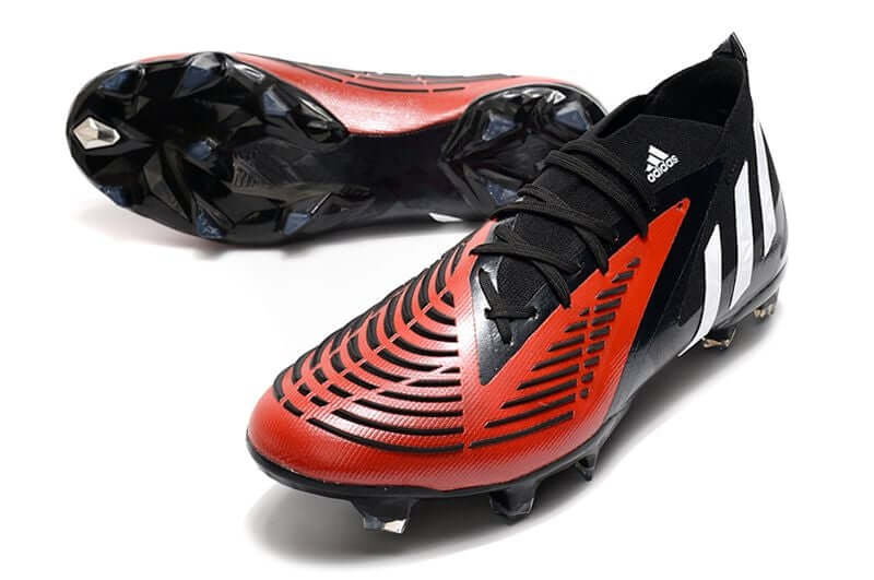 Chuteira Campo Adidas Predator Edge.1 FG Preta e Vermelha