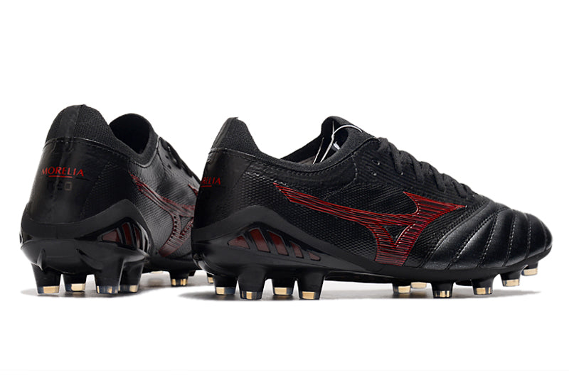 Chuteira Campo Mizuno Morelia Neo 3 FG Preta e Vermelha