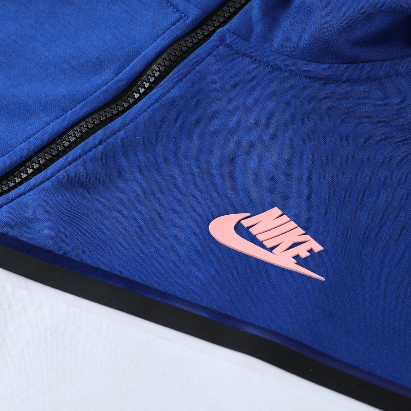 Conjunto de Moletom Nike Sportswear Tech Fleece com Touca Azul e Branco