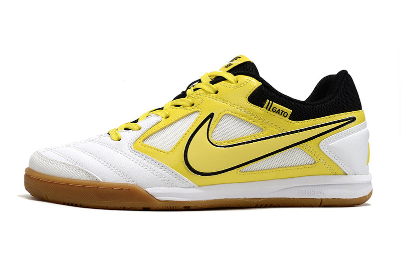 Chuteira Futsal Supreme x Nike SB Gato IC Branca, Amarelo e Preto