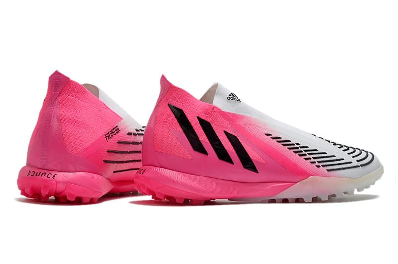 Chuteira Society Adidas Predator Edge+ TF Branca e Rosa "Beckham"