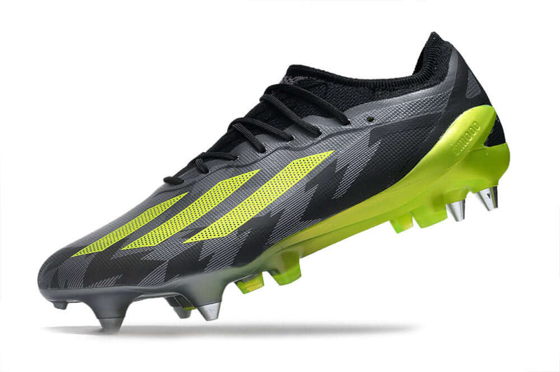 Chuteira Campo Adidas X CrazyFast.1 Ponta de Aluminio Preta e Verde "Crazycharged Pack"