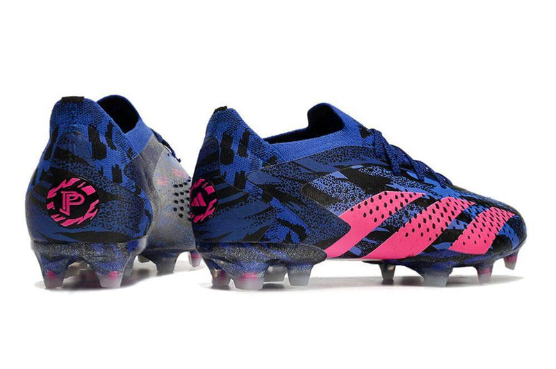 Chuteira Campo Adidas Predator Accuracy.1 FG Low Azul e Rosa "Pogba"