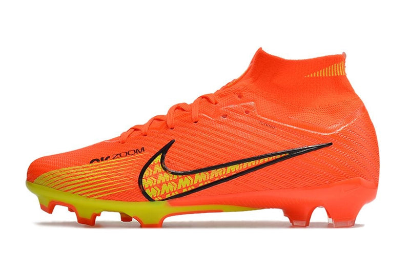 Chuteira Campo Nike Air Zoom Mercurial Superfly 9 Elite FG Laranja e Amarela