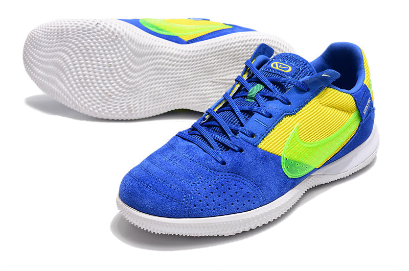 Chuteira Futsal Nike StreetGato IC Azul, Amarelo e Branco