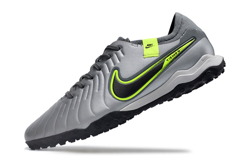 Chuteira Society Nike Tiempo Legend 10 Pro TF Cinza, Preta e Verde