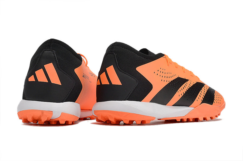 Chuteira Society Adidas Predator Accuracy.1 TF Low Preta e Laranja "Heatspawn Pack"