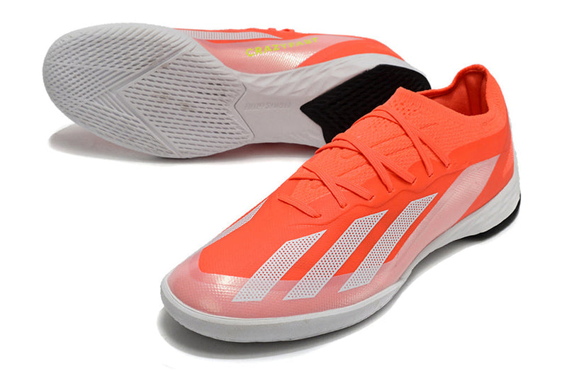 Chuteira Futsal Adidas CrazyFast. 1 IC Vermelha e Branco "Energy Citrus Pack"