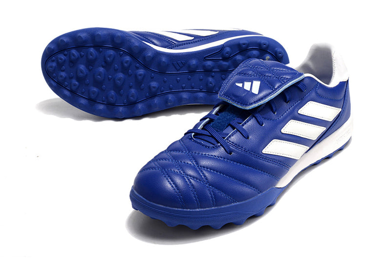 Chuteira Society Adidas Copa Gloro TF Azul e Branco