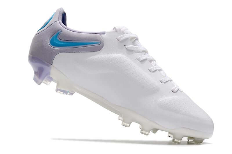 Chuteira Campo Nike Tiempo Legend 9 Elite FG Branca e Roxo "Blast Pack"