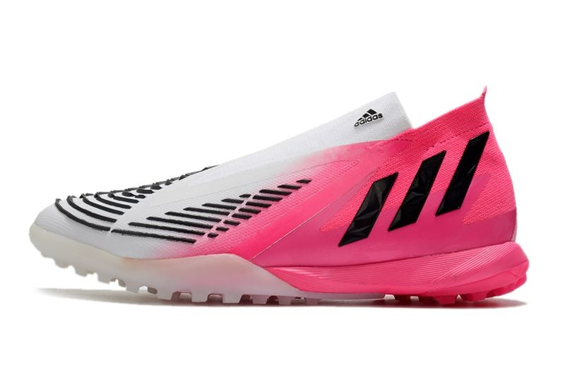 Chuteira Society Adidas Predator Edge+ TF Branca e Rosa "Beckham"