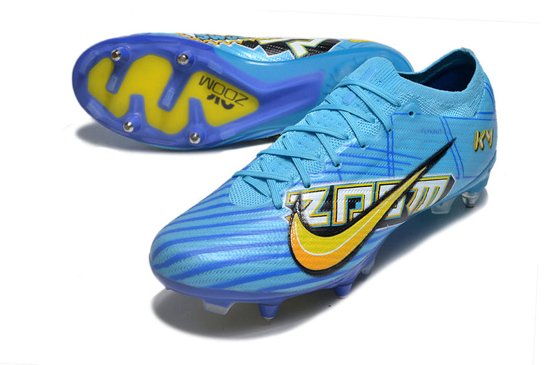 Chuteira Campo Nike Air Zoom Mercurial Vapor 15 Elite Ponta de Aluminio Azul "Mbappe Comic"