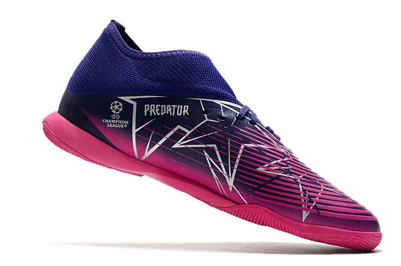 Chuteira Futsal Adidas Predator Edge+ IC Roxa e Rosa "Champions Code Pack"