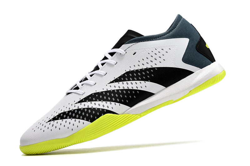 Chuteira Futsal Adidas Predator Accuracy.1 IC Low Branca e Verde "Crazyrush Pack"