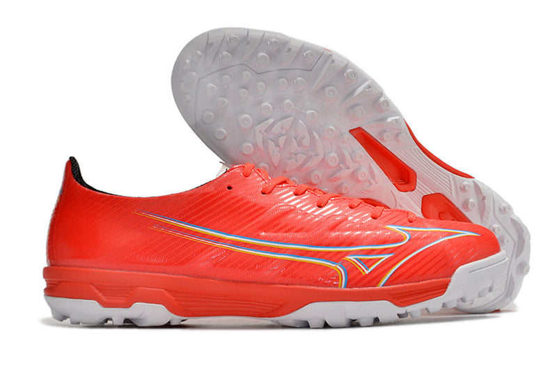 Chuteira Society Mizuno Alpha TF Laranja "Realease Pack"