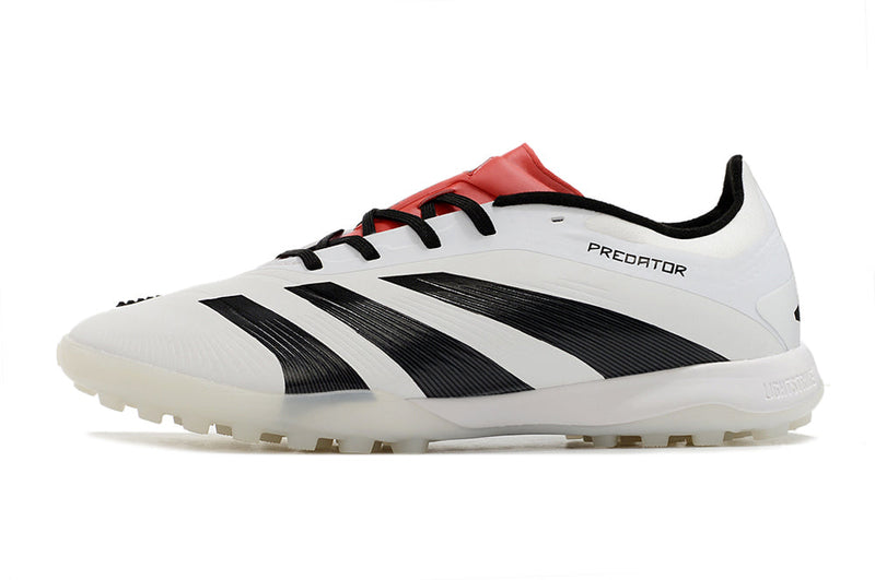 Chuteira Society Adidas Predator Elite TF Branca, Preta e Vermelha