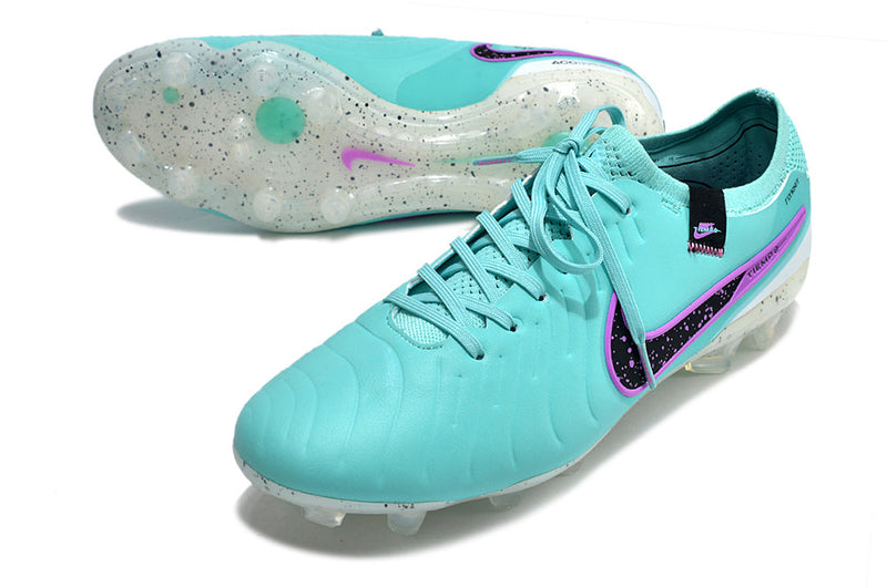 Chuteira Campo Nike Tiempo Legend 10 Elite FG Azul e Roxo "Peak Ready Pack"