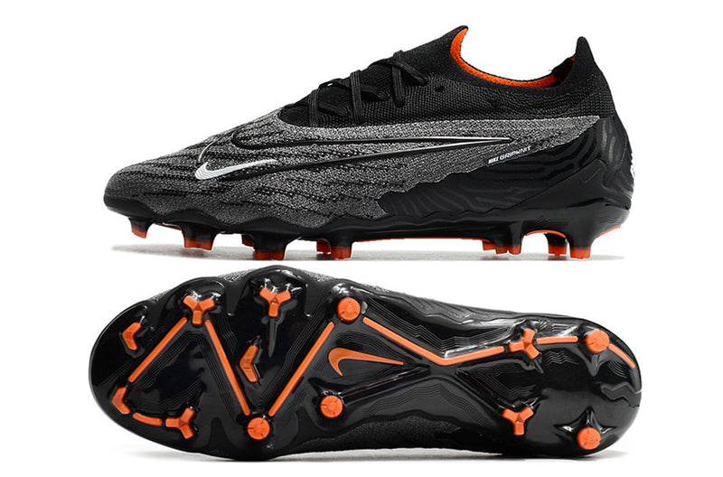 Chuteira Campo Nike Phantom GX Elite FG Preta e Laranja "Black Pack"