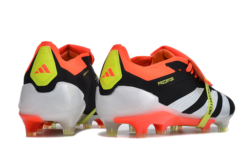 Chuteira Campo Adidas Predator FT 30 Elite FG Preta, Laranja e Branco "Solar Energy Pack"