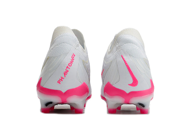 Chuteira Campo Nike Phantom GX Elite FG Branca e Rosa